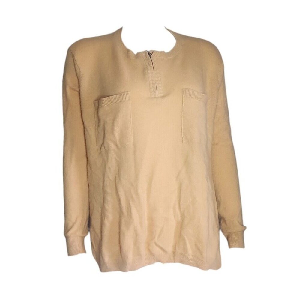 Vince Sweater Womens Size Medium‎ Tan Brown 100% Cashmere Pullover Long Sleeve